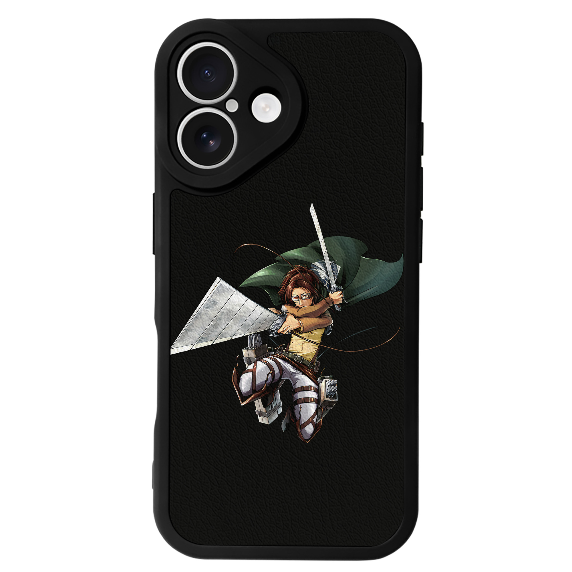 （画像用） 進撃の巨人 ハンジ·ゾエ Attack on Titan Hanji Zoe 【iPhone 16シリーズ対応】シリコンスマホケース（レザー調） 材質：シリコン